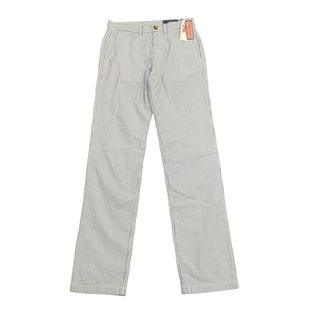 NEW Vineyard Vines Seersucker Pant Mens 28x32 Bayside Blue White Striped Preppy